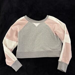 Blanc Noir Color Blocked Cropped Sweatshirt Size Small
